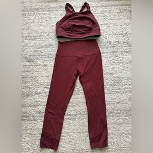 Lululemon Athletica Burgundy Sports Bra & Leggings Set
